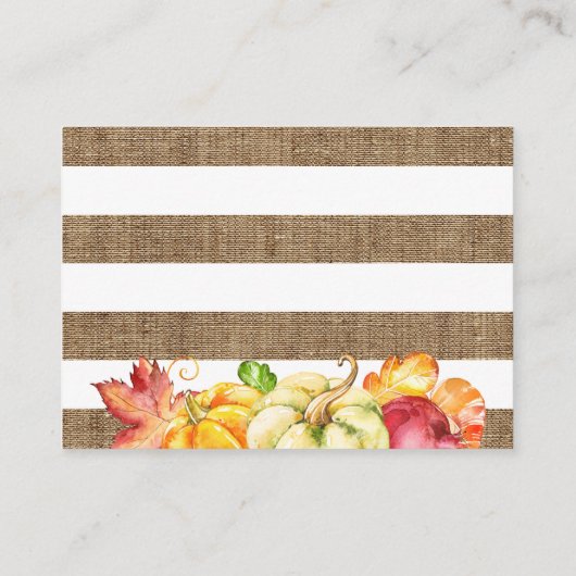 パンプキ素朴ンBurlap赤ちゃんシャワーブックリクエスト エンクロージャーカード (裏面)