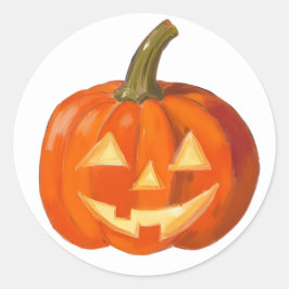 パンプキ絵を描ン顔 ラウンドシール
