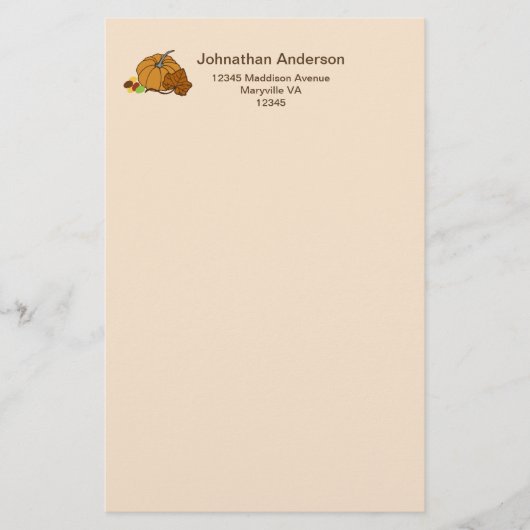 パンプキ葉ンキャンディ名と住所 便箋 (正面)