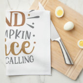 パンプキ葉ン・スパイスが秋を呼んでいる キッチンタオル (四つ折り)