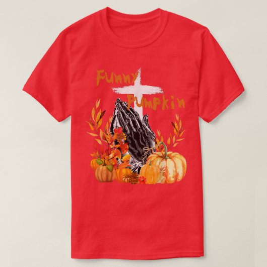 パンプキ賛美ン秋感謝祭、クリスチャン神P Tシャツ (デザイン正面)