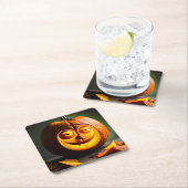 パンプキ間抜けン氏ヘッド スクエアペーパーコースター (インサイチュ)