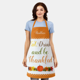 パンプキ離れンのタイポグラフィ感謝祭 エプロン