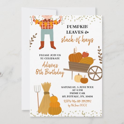 パンプキ離れンの誕生日とInvitatiのスタック 招待状 (正面)