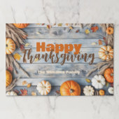 パンプキ離れンスウッドサンクスギビング紙ランチョンマット ペーパーパッド (正面)