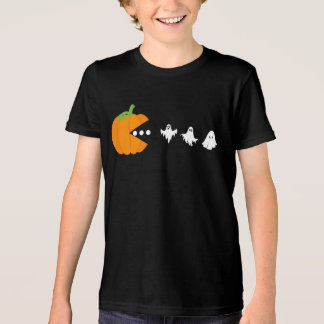 パンプキ食べン幽霊ゲーマーハロウィンメンズウィメンズ トライブレンドＴシャツ