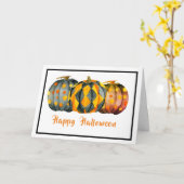 パンプキ飾ンハロウィーンのカスタマイズ可能 カード (黄色い花)