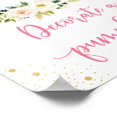 パンプキ飾ンピンクの金ゴールド誕生日標識 ポスター (角)