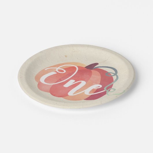 パンプクラシックキンファースト誕生日プレート ペーパープレート (アングル)