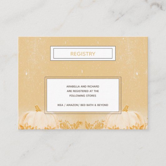 パンプシンプルキンベビーシャワー登録 エンクロージャーカード (正面)