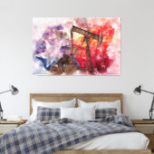 パンプジャックテキサンのアイコン水色とテキサス州国旗 キャンバスプリント (インサイチュ (寝室))