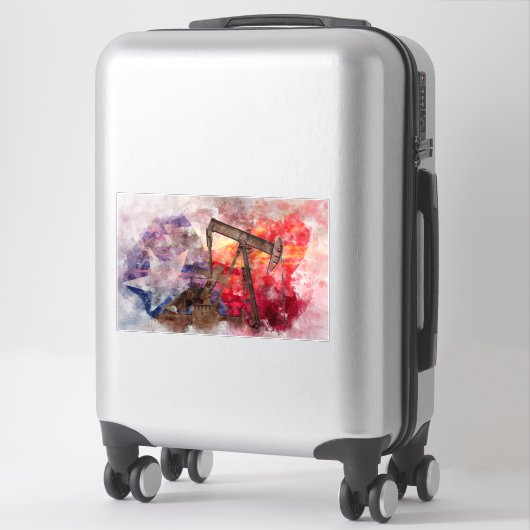 パンプジャックテキサンのアイコン水色とテキサス州国旗 シール (スーツケース)