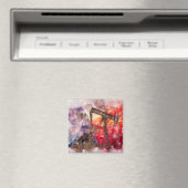 パンプジャックテキサンのアイコン水色とテキサス州国旗 マグネット (インサイチュ (食洗機))