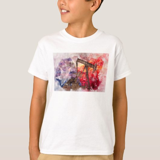 パンプジャックテキサンのアイコン水色とテキサス州国旗 Tシャツ (正面)