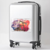 パンプジャックテキサンアイコンパステルスケッチとテキサス州国旗 シール (スーツケース)