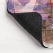 パンプジャックテキサンアイコンパステルスケッチとテキサス州国旗 マウスパッド (コーナー)