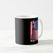 パンプジャック油ウェル米国愛国旗Wo油 コーヒーマグカップ (正面右)