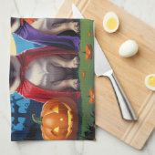 パンプドカボチャおもしろいハロウィン キッチンタオル (四つ折り)