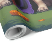 パンプドカボチャおもしろいハロウィン ラッピングペーパー (ロールコーナー)