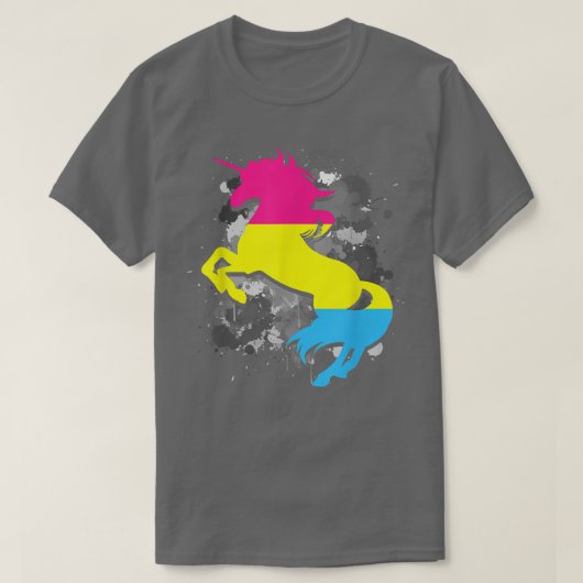 パンプライド月ユニコーンファンタジー動物LGBTパンセウ Tシャツ (デザイン正面)