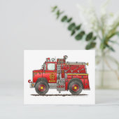 パンプラー救助消防車の消防士 ポストカード (スタンド正面)
