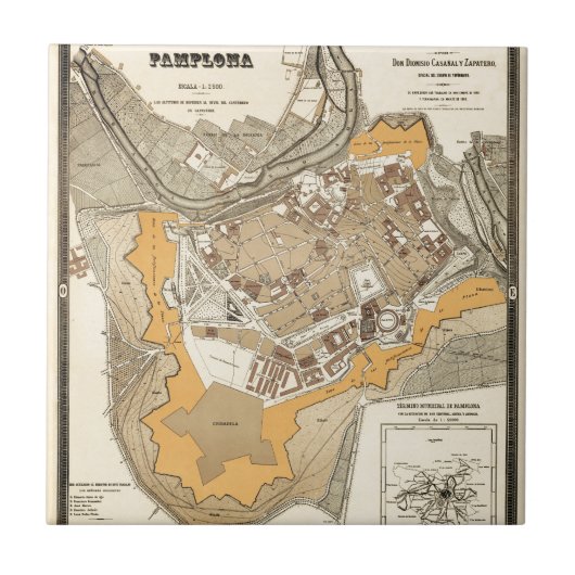 パンプロナスペイン1882年 タイル (正面)