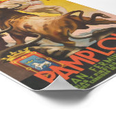 パンプローナランニングスペインズオブザブルズヴィンテージ旅行 ポスター (角)