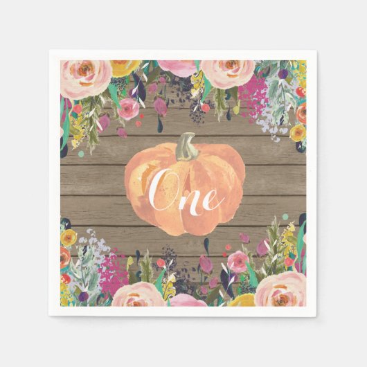 パンプ素朴キンファースト誕生日水色フローラ スタンダードカクテルナプキン (正面)