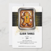 パンベビーモダンシャワーのジンジャーブレッド 招待状 (正面)