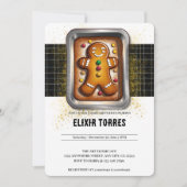 パンベビーモダンシャワーのジンジャーブレッド 招待状 (正面)