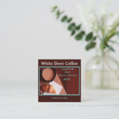 パンベーカリーカフェショップバリスタコーヒー スクエア名刺 (スタンド正面)