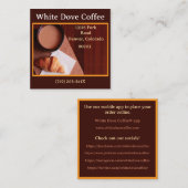 パンベーカリーカフェショップバリスタコーヒー スクエア名刺 (正面/裏面)