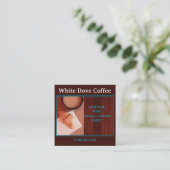 パンベーカリーカフェショップバリスタコーヒー スクエア名刺 (スタンド正面)