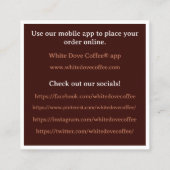 パンベーカリーカフェショップバリスタコーヒー スクエア名刺 (裏面)