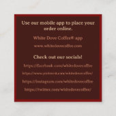 パンベーカリーカフェショップバリスタコーヒー スクエア名刺 (裏面)