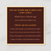 パンベーカリーカフェショップバリスタコーヒー スクエア名刺 (裏面)