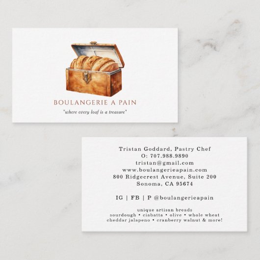 パンベーカリーゴールデンローフ 名刺 (正面/裏面)