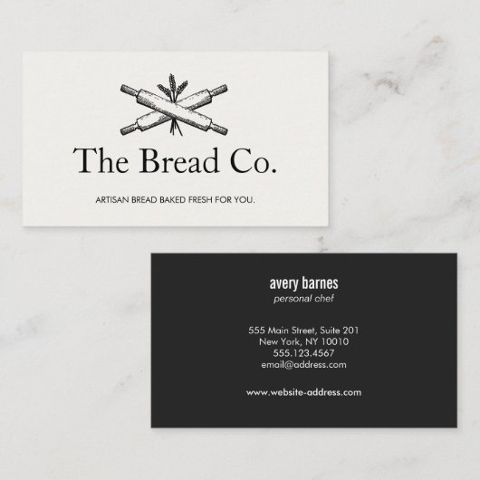 パンベーカリーシェフ転がズピン 名刺 (正面/裏面)