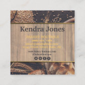 パンベーカリーブティックスクエアビジネスカード。 スクエア名刺 (裏面)