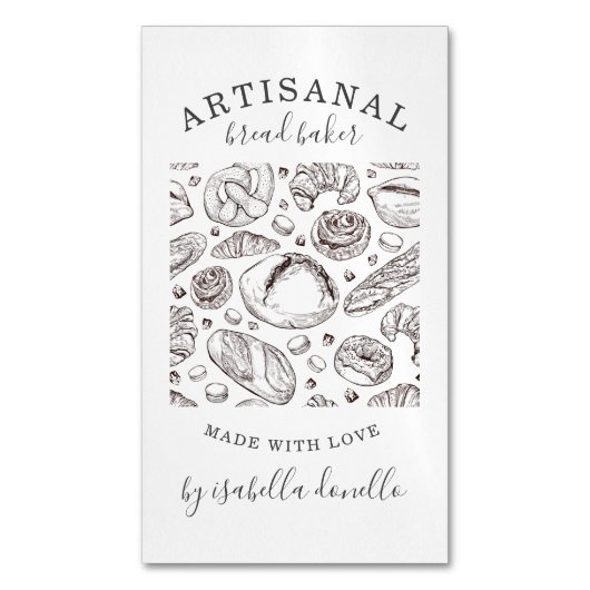 パンベーカリーベイカー磁気名刺 マグネット名刺 (正面縦)