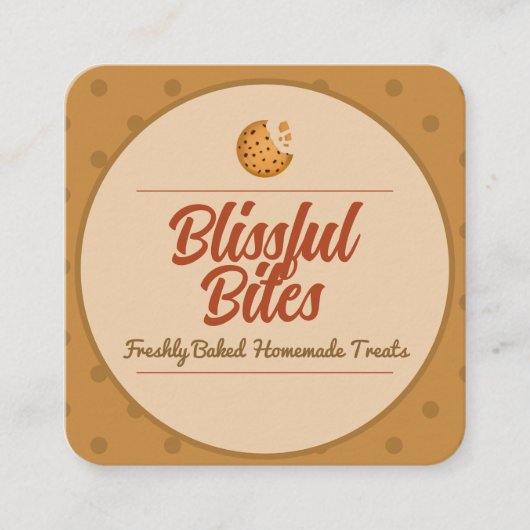 パンベーカリー調理師自家製スクエアビジネスカード スクエア名刺 (正面)