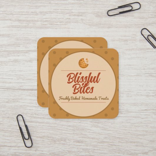 パンベーカリー調理師自家製スクエアビジネスカード スクエア名刺 (正面/裏面インサイチュ)