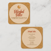 パンベーカリー調理師自家製スクエアビジネスカード スクエア名刺 (正面/裏面)