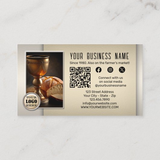 パンベーカリーQRコードフォトソーシャルメディア 名刺 (裏面)