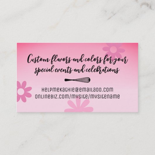 パンベーキング器パティシエ転がシェフのピン 名刺 (裏面)