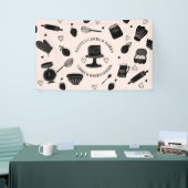 パンベーキング器ピンクブラックビジネス 横断幕 (トレードショー)