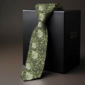 パンペネルウィリアム・モリスダークグリーン金ゴールドパターン ネクタイ