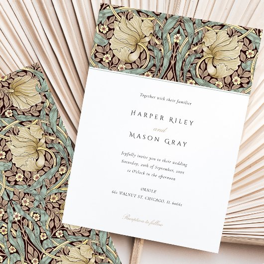 パンペネルエレガントフローラアールヌーボー結婚ズ 招待状