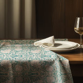 パンペネルヴィンテージティール（緑がかった色）ピンクウィリアムモリスフローラ テーブルクロス