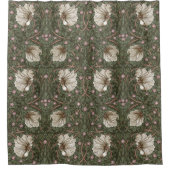 パンペルネルセージ緑&暖かいホワイトパターンモリス シャワーカーテン (正面)